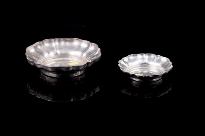 Lot 283 - Two Elizabeth II Mid-Century Modern silver dishes