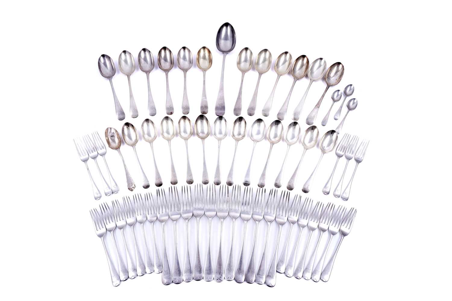 Lot 304 - An Edwardian part-service of silver flatware; and other flatware