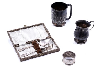 Lot 308 - Edwardian and later silver christening items