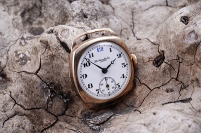 Lot 216 - A 1940s 9ct gold cased wristwatch retailed by Thomas Russell & Son