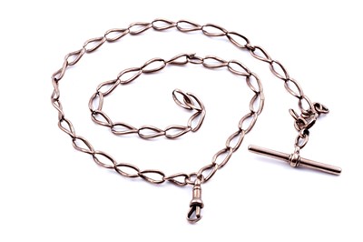 Lot 90 - An early 20th Century 9ct rose gold curb-link watch chain