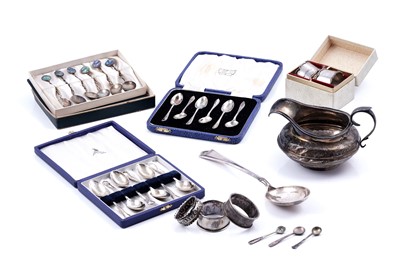 Lot 309 - Victorian and later silver, including: coffee spoons and napkin rings