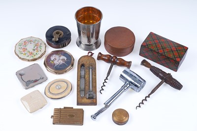 Lot 420 - A Victorian corkscrew with brush; and other items