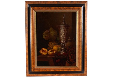 Lot 264 - Andreas Gyula Bubarnik - Still life with chalice and fruit | oil