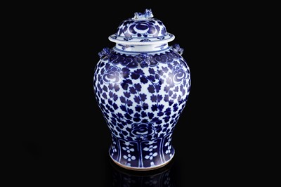 Lot 338 - A Chinese blue and white baluster jar and cover