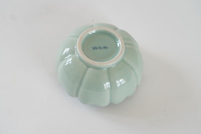 Lot 345 - A Bowenite lily bowl; and a celadon lotus bowl
