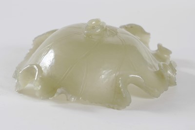 Lot 345 - A Bowenite lily bowl; and a celadon lotus bowl