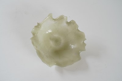 Lot 345 - A Bowenite lily bowl; and a celadon lotus bowl