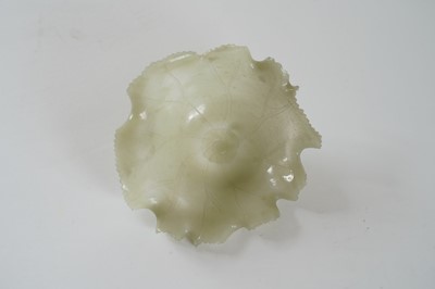 Lot 345 - A Bowenite lily bowl; and a celadon lotus bowl