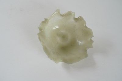 Lot 345 - A Bowenite lily bowl; and a celadon lotus bowl