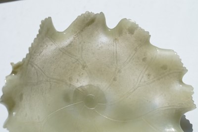 Lot 345 - A Bowenite lily bowl; and a celadon lotus bowl
