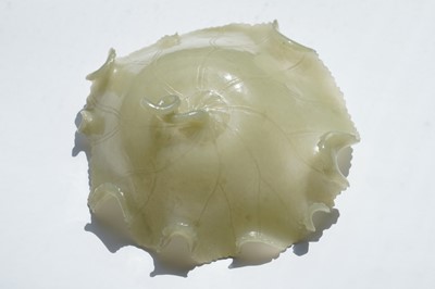 Lot 345 - A Bowenite lily bowl; and a celadon lotus bowl