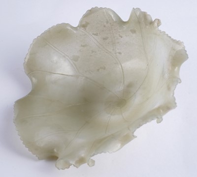 Lot 345 - A Bowenite lily bowl; and a celadon lotus bowl