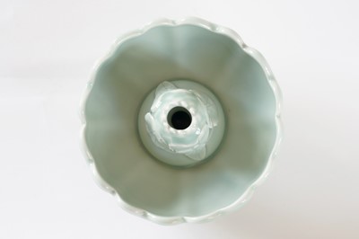 Lot 345 - A Bowenite lily bowl; and a celadon lotus bowl