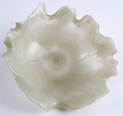 Lot 345 - A Bowenite lily bowl; and a celadon lotus bowl