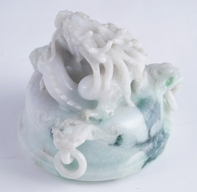 Lot 346 - A jade censer and cover