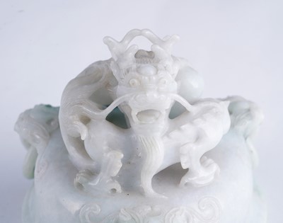 Lot 346 - A jade censer and cover