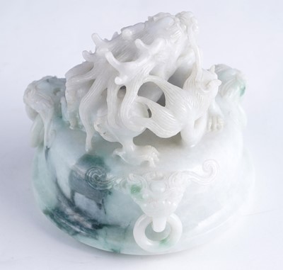 Lot 346 - A jade censer and cover