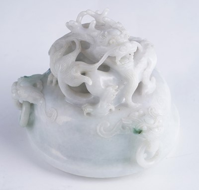 Lot 346 - A jade censer and cover