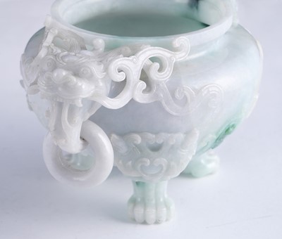 Lot 346 - A jade censer and cover