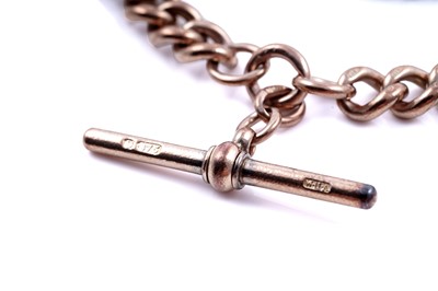 Lot 129 - A 9ct rose gold double "Albert" watch chain