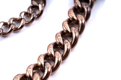 Lot 129 - A 9ct rose gold double "Albert" watch chain