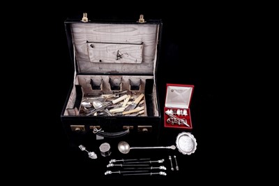 Lot 246 - Flatware including silver, continental 800 and similar standard silver, and silverplate