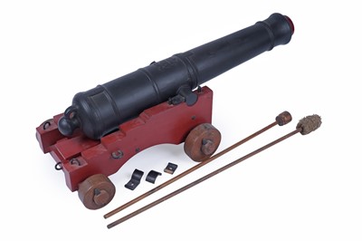 Lot 438 - A scratch built wooden model of a canon