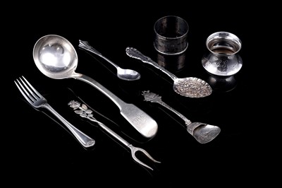Lot 264 - Victorian and later silver flatware; and two 800 standard novelty items