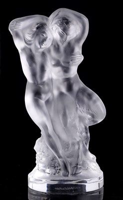 Lot 55 - A Lalique figure; and a Lalique ring tree