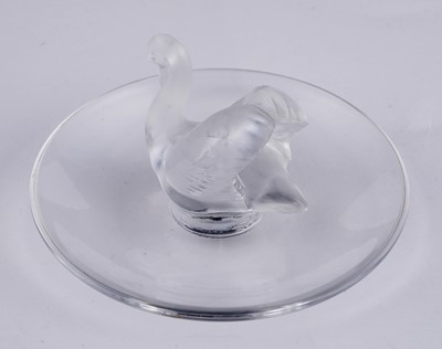 Lot 55 - A Lalique figure; and a Lalique ring tree