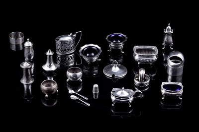Lot 277 - 19th Century and later silver condiments and napkin rings
