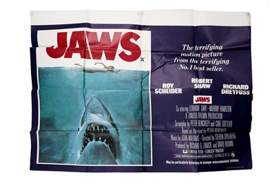 Lot 307 - Original Jaws quad film poster