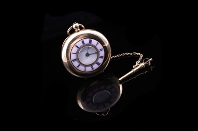 Lot 228 - A late Victorian lady's 18ct rose gold half hunter fob watch
