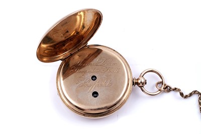Lot 228 - A late Victorian lady's 18ct rose gold half hunter fob watch