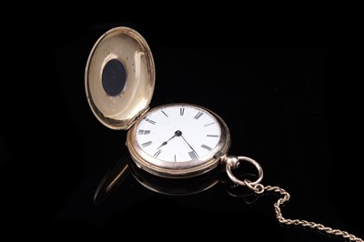 Lot 228 - A late Victorian lady's 18ct rose gold half hunter fob watch