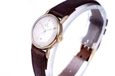 Lot 402 - Rolex Precision: a 9ct yellow gold cased lady's manual wind cocktail watch