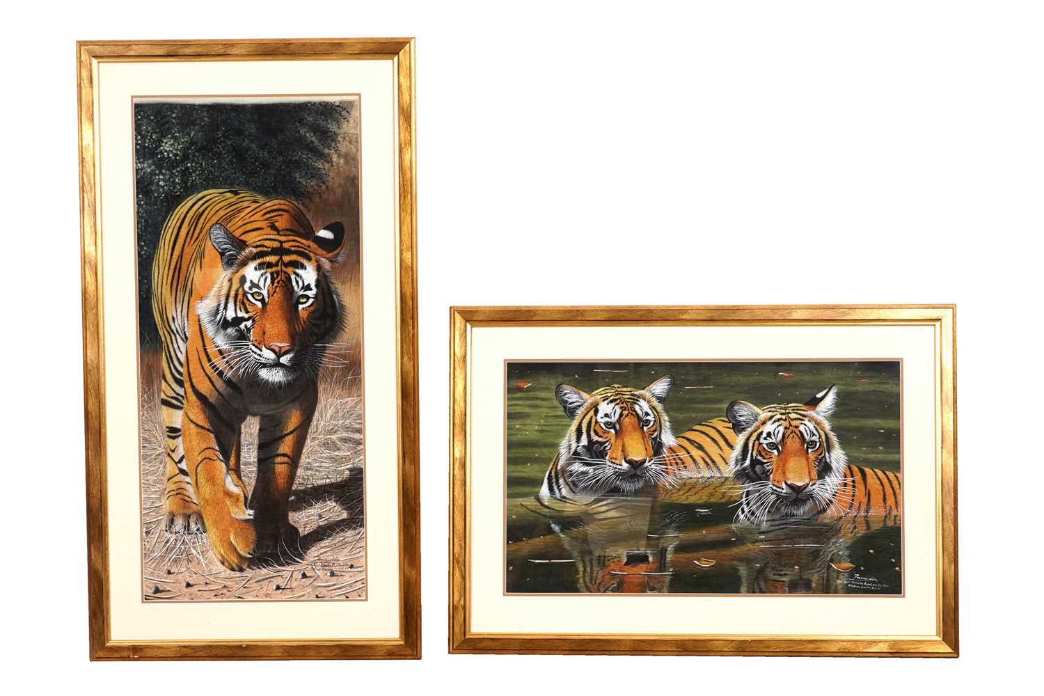 Lot 177 - Imamuddin - Two picture of tigers | oil on linen