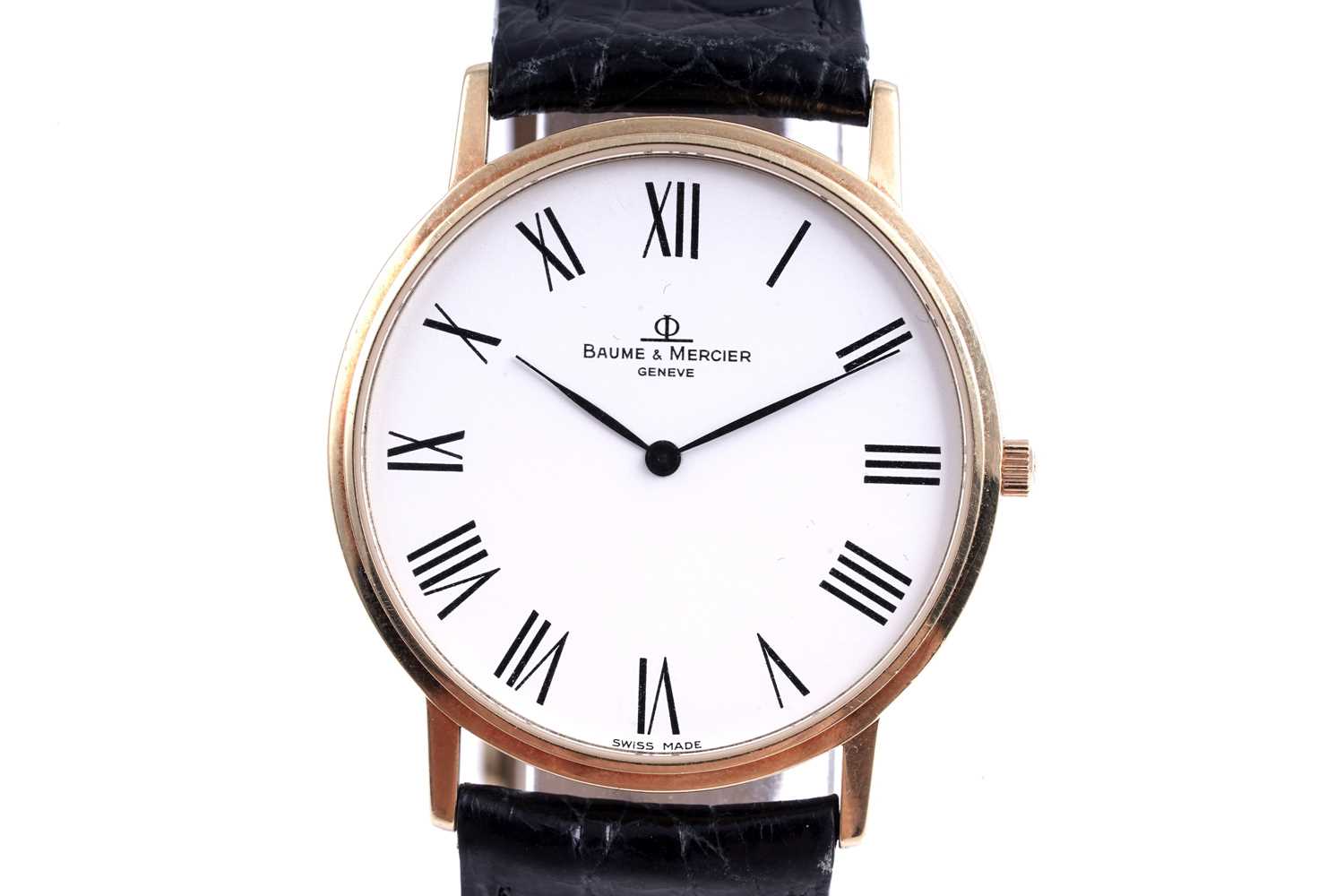 Lot 421 - Baume & Mercier: an 18ct yellow gold cased quartz wristwatch