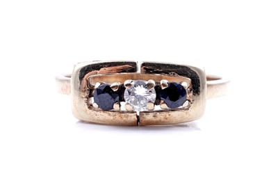 Lot 122 - A mid 20th Century sapphire and diamond ring