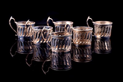 Lot 291 - A set of six George V silver demitasse cups