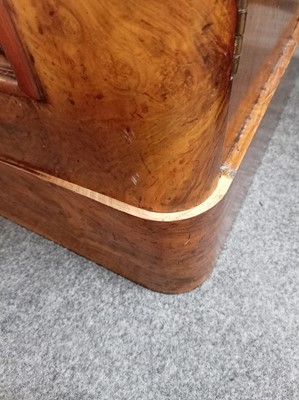 Lot 46 - A Victorian burr walnut breakfront triple wardrobe