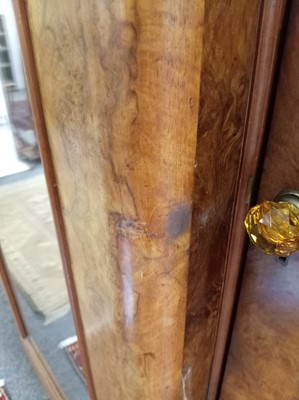 Lot 46 - A Victorian burr walnut breakfront triple wardrobe