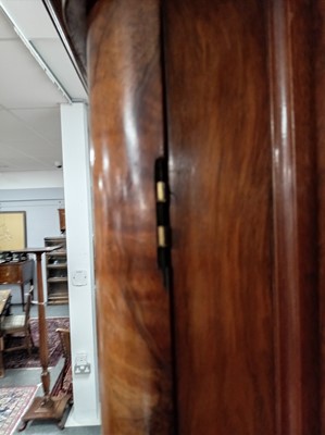 Lot 46 - A Victorian burr walnut breakfront triple wardrobe