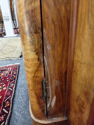 Lot 46 - A Victorian burr walnut breakfront triple wardrobe