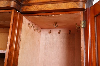 Lot 46 - A Victorian burr walnut breakfront triple wardrobe