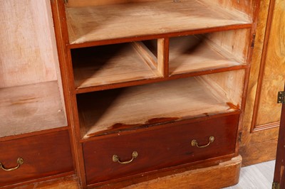 Lot 46 - A Victorian burr walnut breakfront triple wardrobe