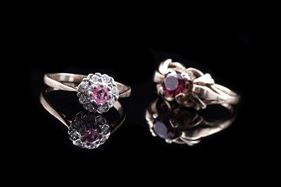 Lot 68 - An Edwardian Revival prink sapphire and diamond ring; and a pink tourmaline ring