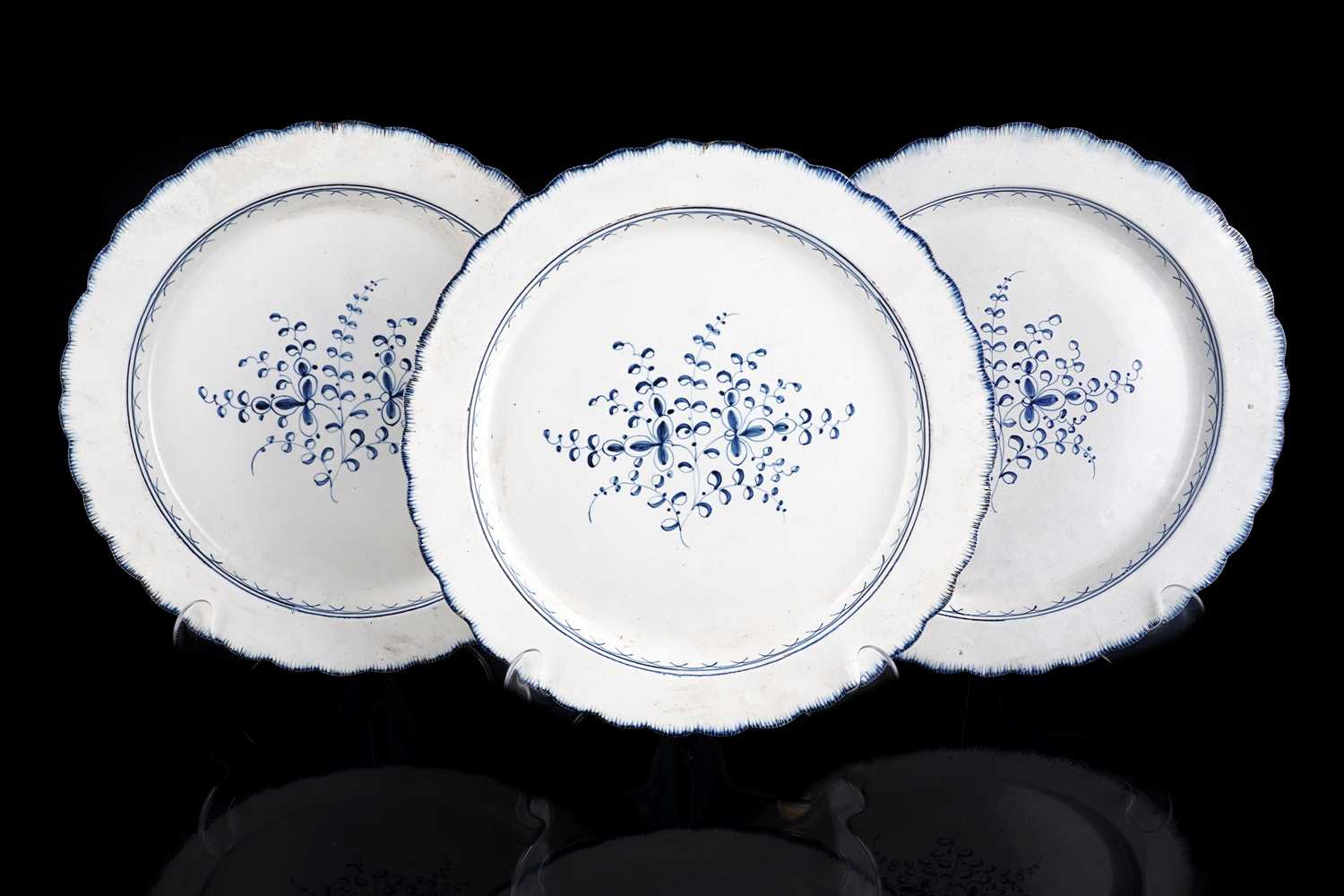 Lot 252 - Three pearlware chargers
