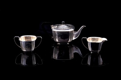 Lot 282 - A George VI silver Art Deco three-piece tea service